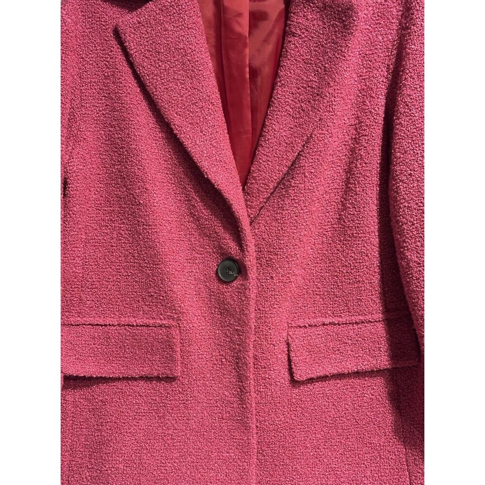 Anthropologie Peacoat Wool Blend Jacket Womens 12 Hot Pink